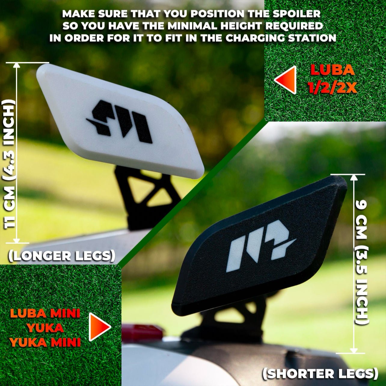 Dekorativer Heckspoiler für Mammotion Luba 1, 2, 2X, Mini, Yuka & Yuka Mini - Exact Designs